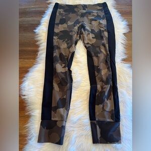 Athleta Camouflage Leggings with Black Side Panels